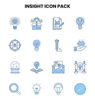 Insight Two Colour Bundle Icons Pack Stock Illustration