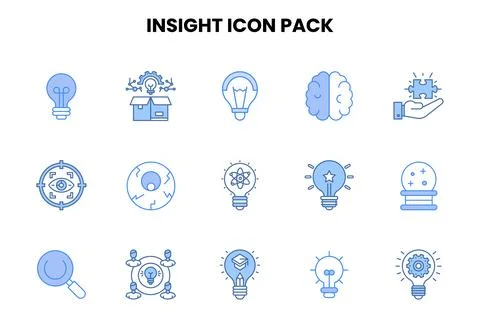 Insight Two Colour Collection Icons Pack 스톡 일러스트