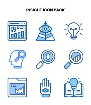 Insight Two Colour Collection Icons Pack Stock Illustration