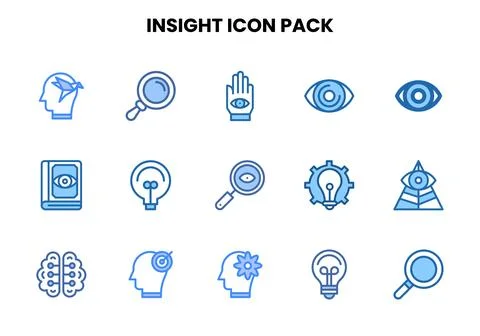 Insight Two Colour Set Icons Pack Stockillustratie