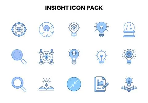 Insight Two Colour Vector Icons Pack 스톡 일러스트
