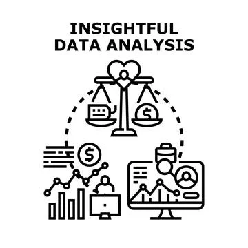 Insightful data analysis concept with business intelligence activities Stock Illustration