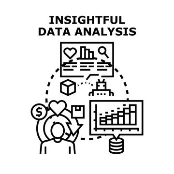 Insightful data analysis optimizing customer business strategy Stock Illustration