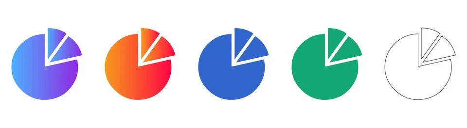 Insightful Pie Chart Icons for Data Analysis and Business Reporting イラスト素材