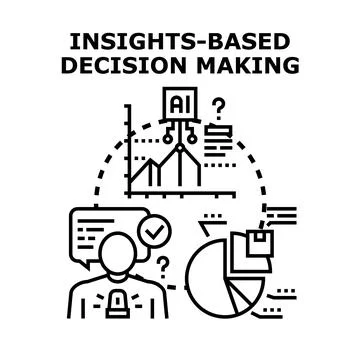 Insights based decision making with ai assistance Stock Illustration