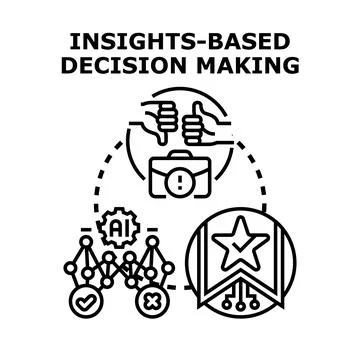 Insights based decision making process with artificial intelligence Stock Illustration