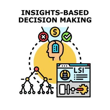 Insights based decision making process concept Stock Illustration