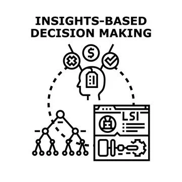Insights based decision making process concept Stock Illustration