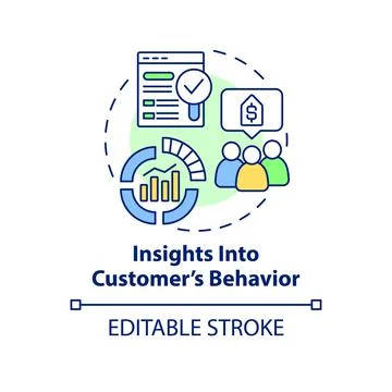 Insights into customer behavior concept icon Stock Illustration