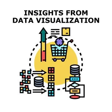 Insights from data visualization process analytics Stock Illustration