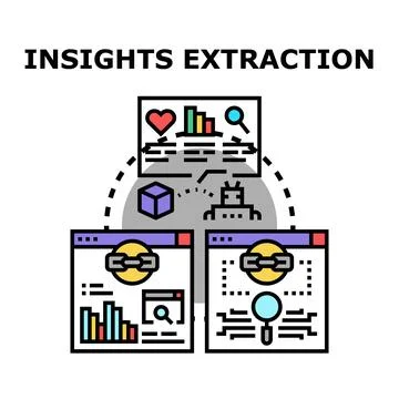 Insights extraction process for analytics and data mining Stock Illustration