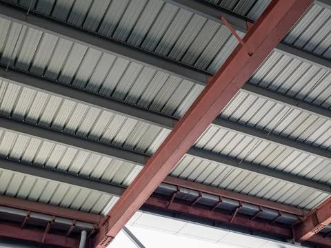 Insights structural design and engineering in industrial warehouse construc.. Stock Photos