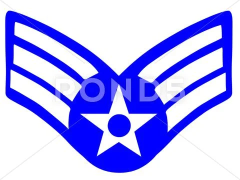 Insignia for the rank of Senior Airman in the United States Air Force Stock Illustration