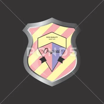 Insignia shield product label art Stock Illustration