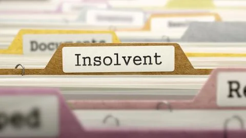 Insolvent Concept. Folders in Catalog Stock Illustration