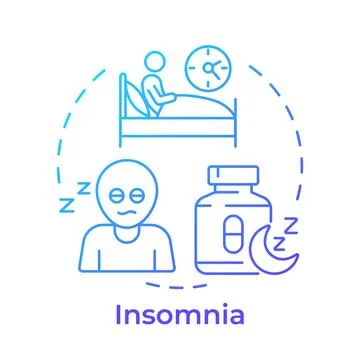 Insomnia blue gradient concept icon Stock Illustration