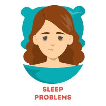 Insomnia concept. Problems with sleep at night. Exhausted Stock Illustration