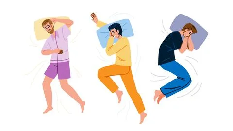 Insomnia man sleep vector Stock Illustration
