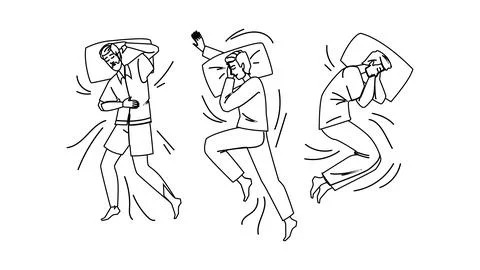 Insomnia man sleep vector Stock Illustration