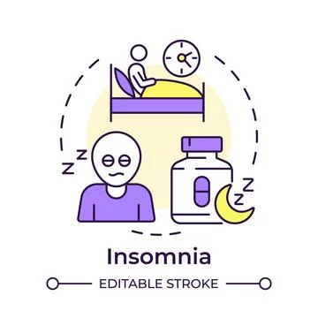 Insomnia multi color concept icon Illustrazione stock
