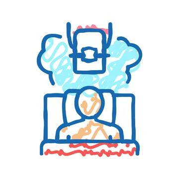 Insomnia tooth braces icon doodle illustration Stock Illustration