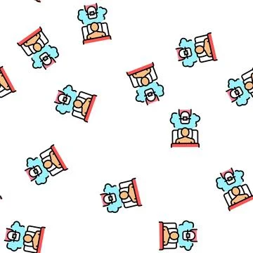 Insomnia tooth braces vector seamless pattern Illustrazione stock