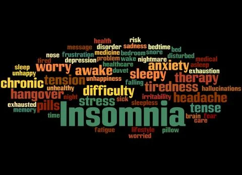 Insomnia, word cloud concept Stock Illustration