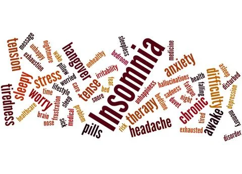 Insomnia, word cloud concept Stock Illustration