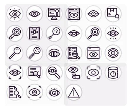 Inspect Vector Icon Library with 28 Bold Line 128x128 Detail Enhanced Designs Stock Illustration