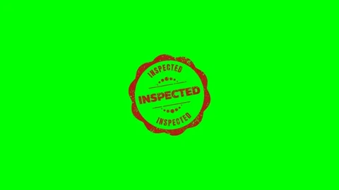 Inspected Rubber Stamp Green Screen Stock Footage 320276354