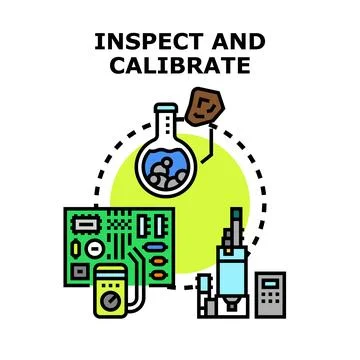 Inspecting and calibrating components for scientific quality control Stock Illustration