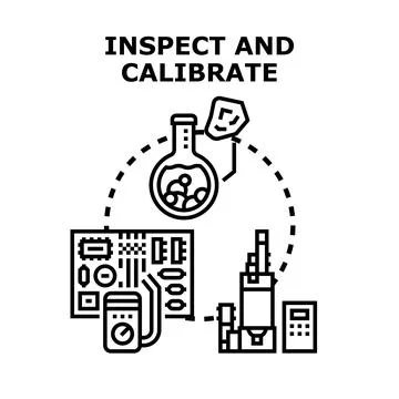 Inspecting and calibrating components for scientific quality control Stock Illustration