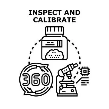 Inspecting and calibrating samples with precision equipment Stock Illustration