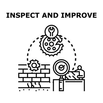 Inspecting and improving quality control process concept イラスト素材