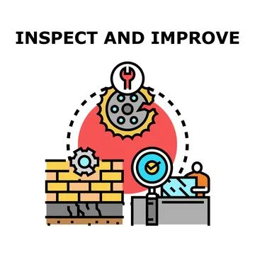 Inspecting and improving quality control process concept Stock Illustration