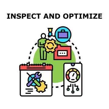 Inspecting and optimizing business processes for efficient management Illustrazione stock
