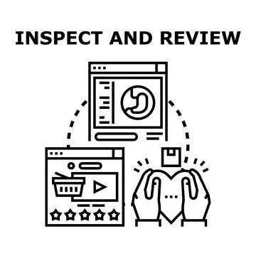 Inspecting and reviewing process concept for quality control 스톡 일러스트