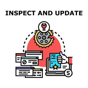 Inspecting and updating software system administration concept イラスト素材