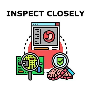 Inspecting closely scientific and technological analysis process Stockillustratie