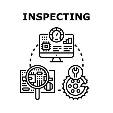 Inspecting data analysis process and quality control Stockillustratie