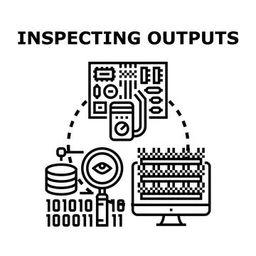 Inspecting digital data processing and program outputs Stockillustratie