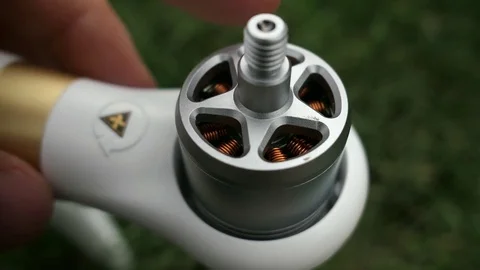 Inspecting Drone Quadcopter Engine Stock Footage 80533290