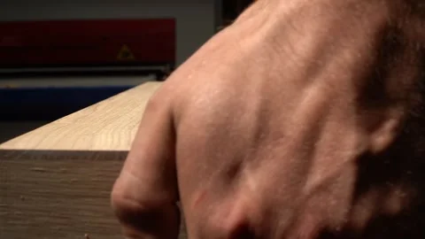 Inspecting the Edge of Sanded Wood Vídeos de archivo 293543048