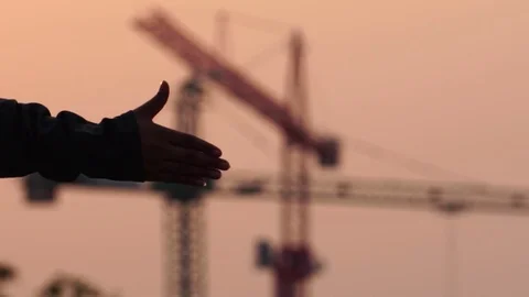 Inspecting Engineer in Construction Site Stock Footage 124458887