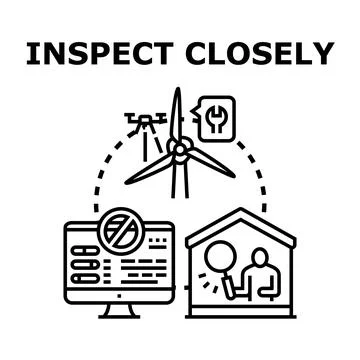 Inspecting equipment and property using modern technology Stock Illustration