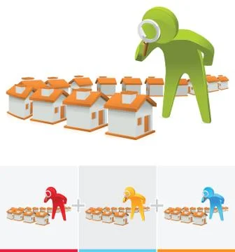 Inspecting houses Stock Illustration