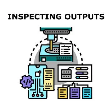 Inspecting outputs from digital development process Illustrazione stock