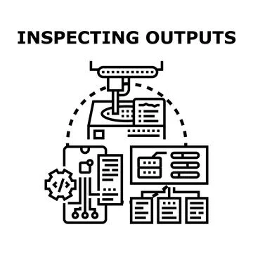 Inspecting outputs from digital development process 스톡 일러스트