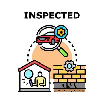 Inspecting properties, vehicles, and structures for quality and safety Stock-Illustration