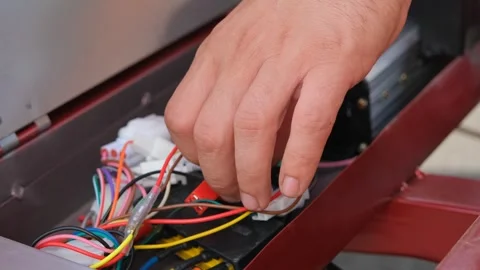 Inspecting Scooter's Electrical Circuits 스톡 동영상 254415421